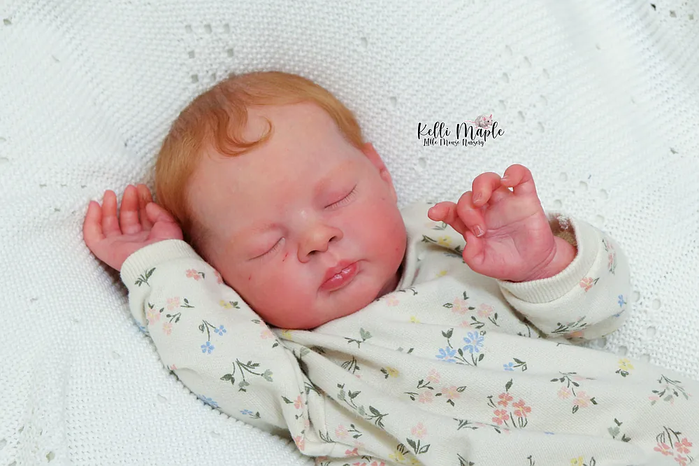 Esenia reborn doll rooted red hair newborn photo